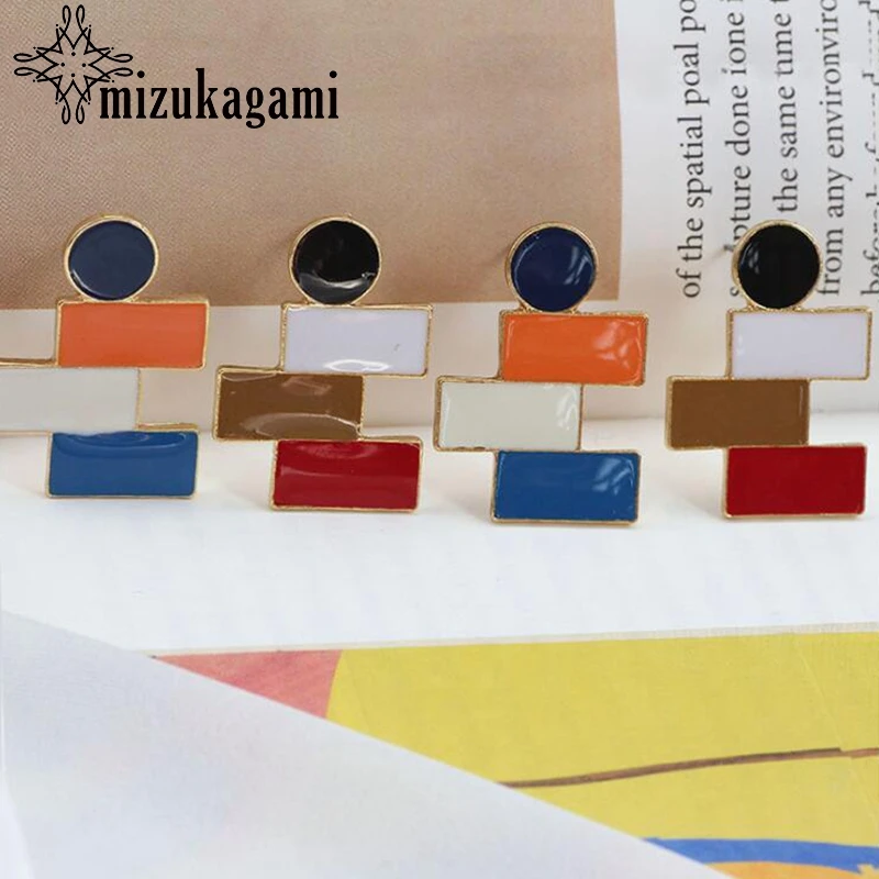 

Alloy Drop Oil Enamel Rectangular Earrings Base Connectors Linkers 10pcs/lot For DIY Drop Earrings Jewelry Making Accessories