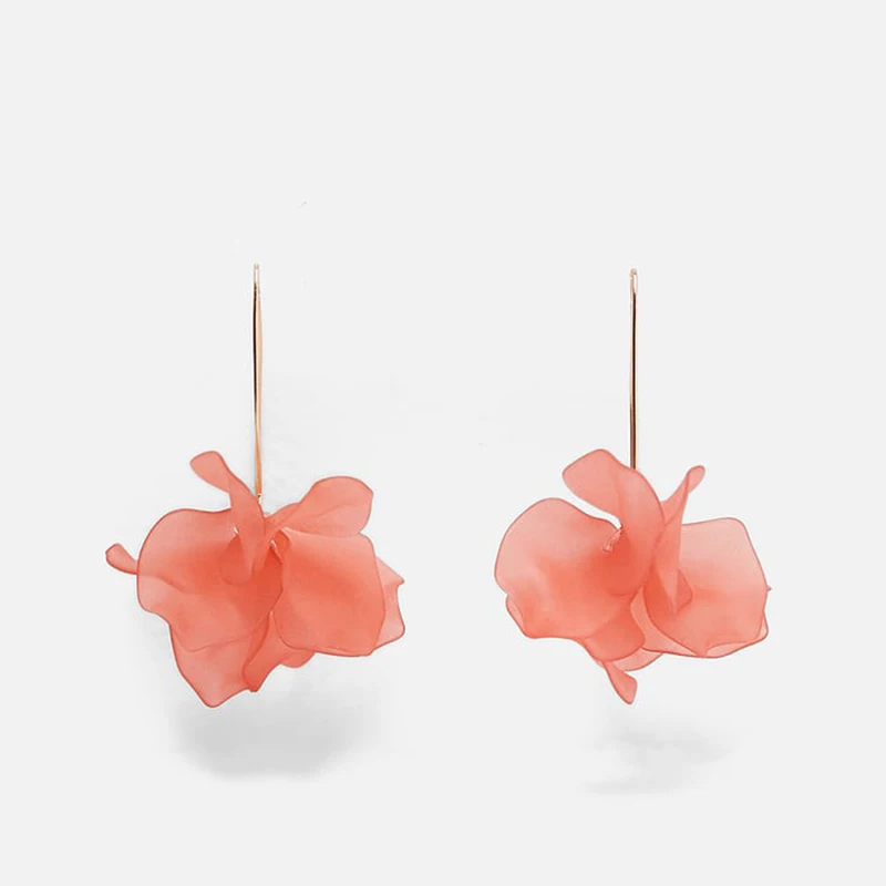 AENSOA ZA, модные полимерные розовые цветы для женщин, фирменный дизайн, богемные милые цветочные Висячие массивные серьги, свадебные ювелирные изделия в стиле бохо - Окраска металла: As The Picture