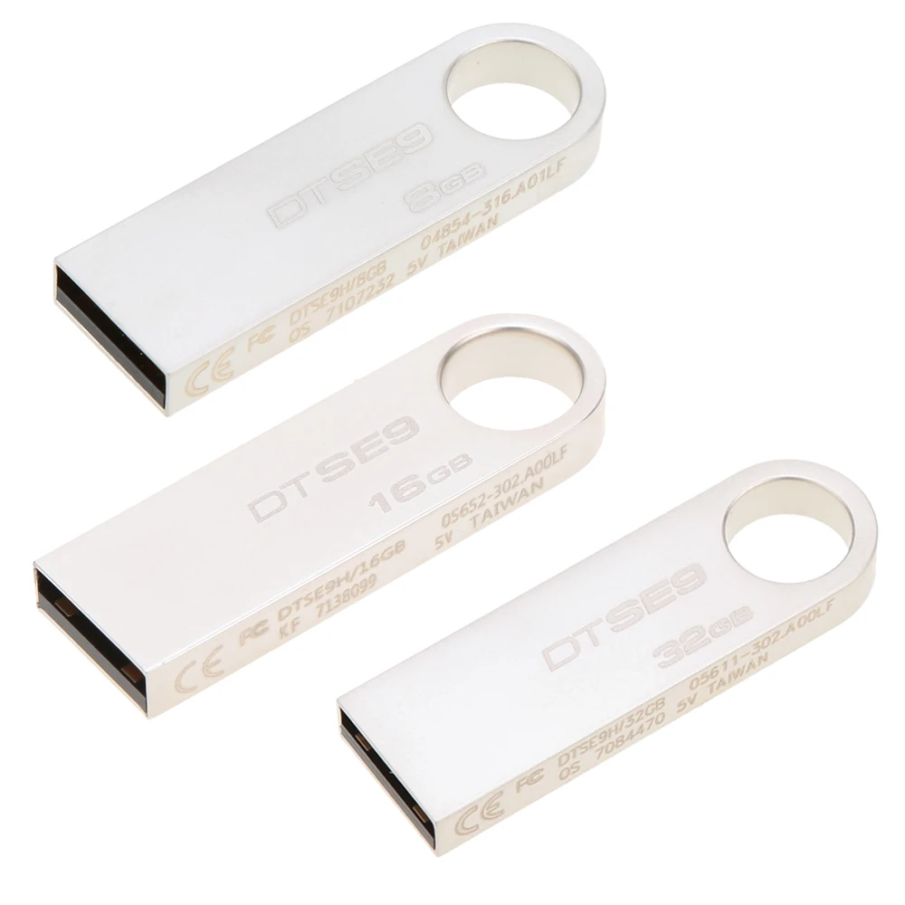 Kingston DTSE9 USB флеш-накопитель Металлический Мини-ключ USB накопитель 8 ГБ 16 ГБ 32 ГБ карта памяти USB флешка флеш-накопитель память