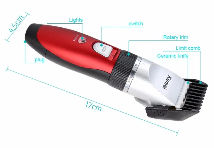 KEMEI профессиональный электрический триммер для стрижки волос Мужская машинка для стрижки бороды maquina cortar cabelo BT-134