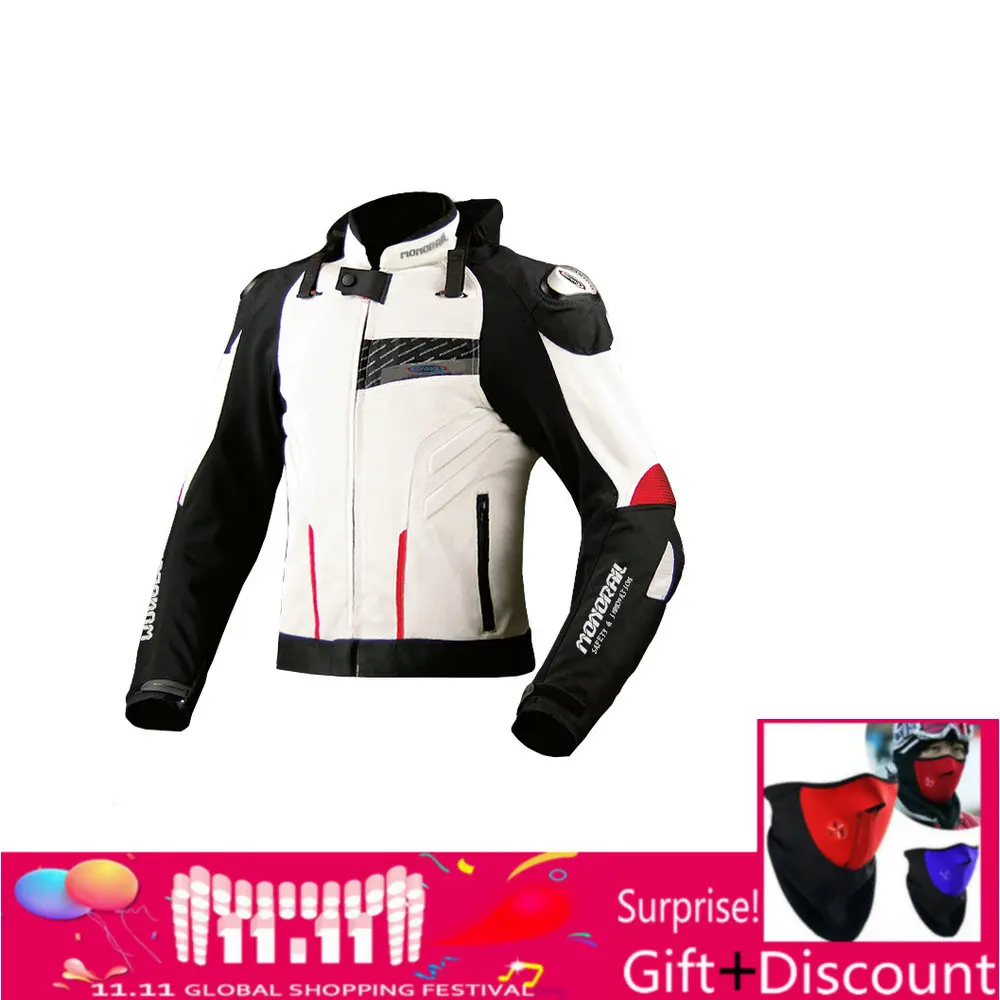 

2018 new motorcycle protective jacket breathable mesh racing jacket men's road riding jacket 2 color size M-3XL