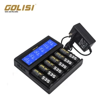 Original GOLISI S6 intelligent charger Big LCD display compatible with Ni-mh/ Ni-cd, and 3.6V/3.7V cylindrical For 6 battery