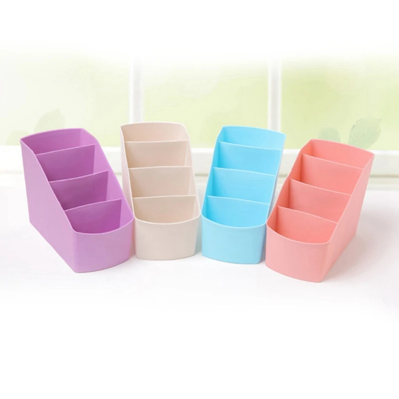 

11.11 Four Grid Desktop Living Room Remote Control Stationery Cosmetic Storage Box Home Garden Storage Boxes