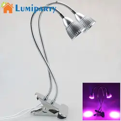 Lumiparty Dual Head led растут lightled светать с 360 градусов гибкий держатель лампы клип роста растений lightindoor Desktop