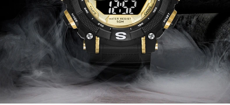 SMAEL модные черные золотые для мужчин спортивные военные часы Дата кварцевые роскошные мужские часы бренд повседневное наручные часы