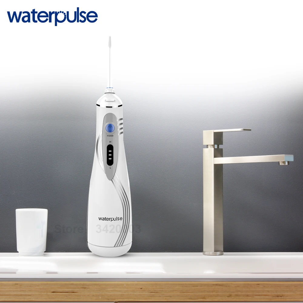 Waterpulse V400P with Free Bag Portable Oral Irrigator Dental Water Flosser Irrigation 240ml Oral Irrigator 4 Tips Dental Floss