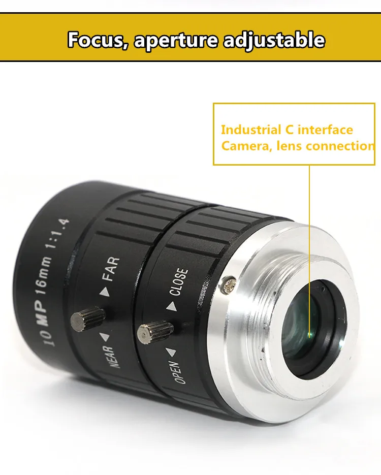 Focus, aperture adjustable