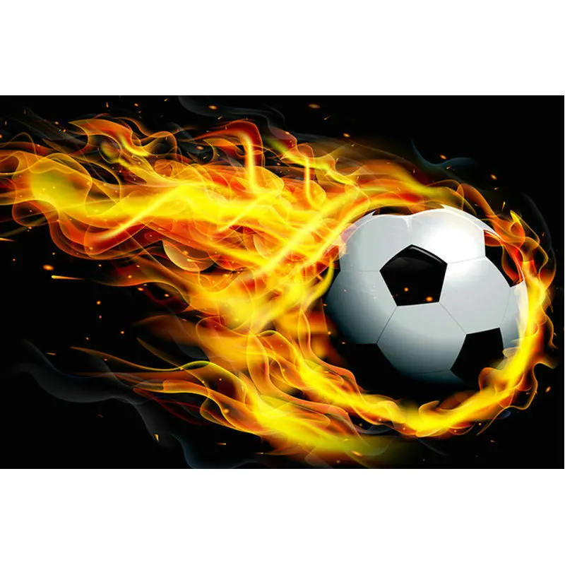 #*Cheap Diy Diamond Painting football fire picture Full square Drill Diammond Mosaic Needlework Cross Stitch Diamond Embroidery pattern