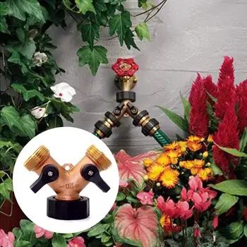 

70*35*60mm 2 Way Y Shape Pipe Connector ID Complete Copper Valve Garden Hose Splitter Faucet Connector Adapter for the Garden