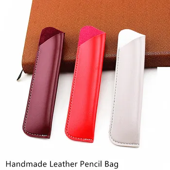 

3PCS Antique Handmade Leather Fountain Pen Bag, single Pen Holder Pouch Bag, Soft Pencil Protective Sleeve Cover