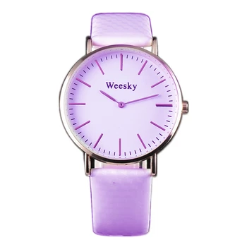 

Weesky Ladies Watch Fashion Ultrathin Change Color Under Sunshine Leather Band Analog Women Quartz Wristwatches Gift