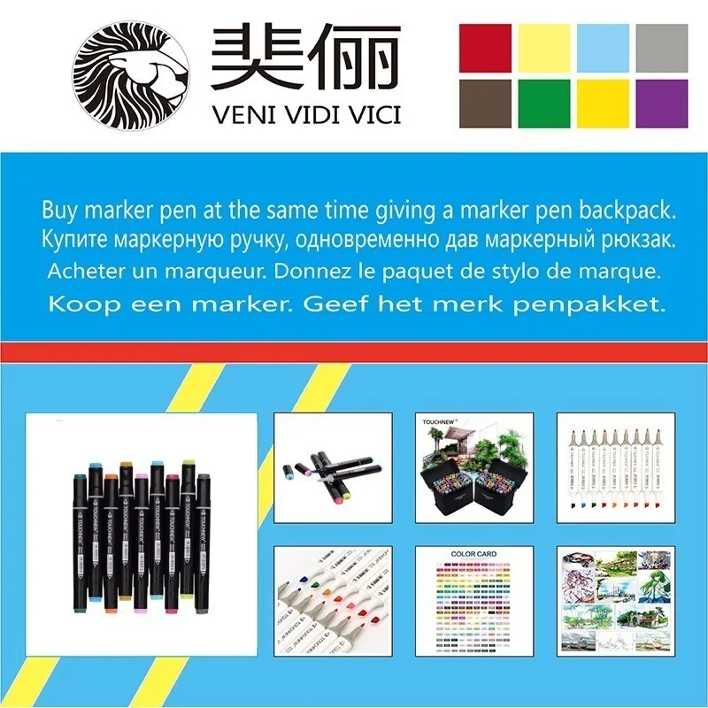 TOUCHNEW30/40/60/80 цвета с двумя головками Тип маркера набор маркеров алкоголя эскиз художников рисования манга дизайн искусство Сделано в Китае