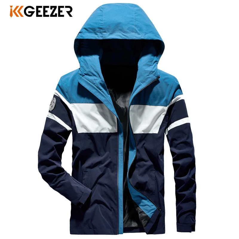 Мужские куртки весна осень 2020 дышащая уличная мода лоскутное водонепроницаемое