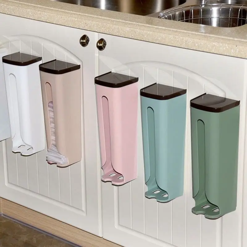 

New Plastic Storage Box Wall Hanging Garbage Bag Organizer Kitchen Debris Finishing Holder Collection Container Home Objects