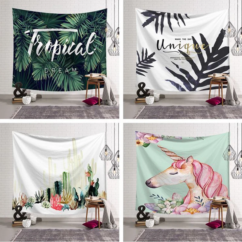 

Ins hot new tablecloth tapestry wall hanging forest bedspread bed tablecloth mural art wall unicorn beach towel