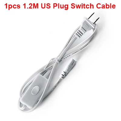 1.2M US Switch Cable Светодиодный светильник T5, 220 В, 230 В, 240 в, Флуоресцентный светильник из ПВХ пластика, 30 см, 6 Вт, светодиодный светильник на стену, Теплый Холодный белый - Испускаемый цвет: 1.2M US Switch Cable
