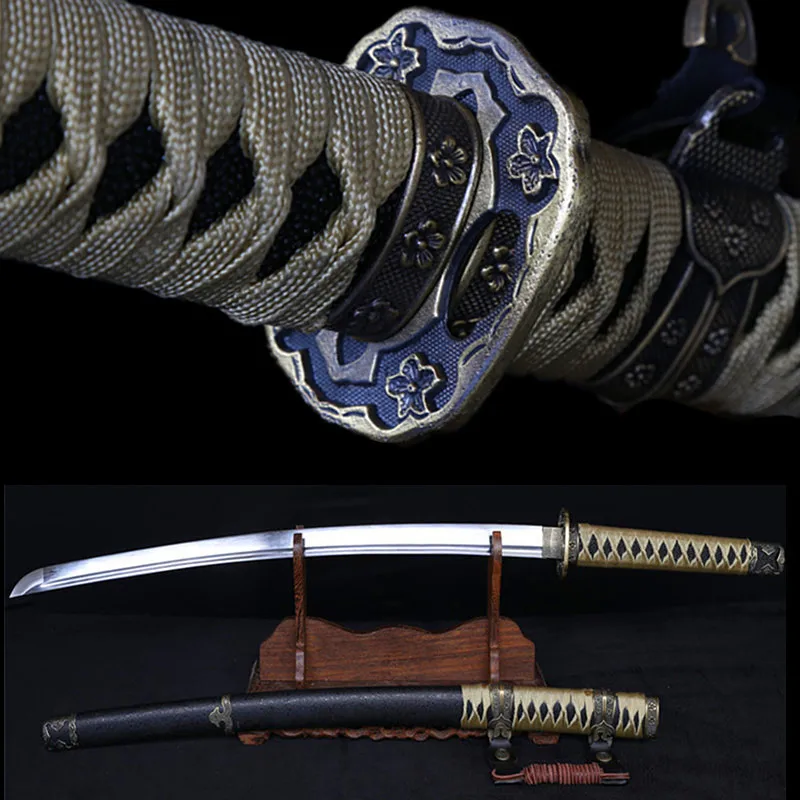 

Full Handmade Japanese Metal Katana samurai Sword steel Damascus steel blade utility Sharp