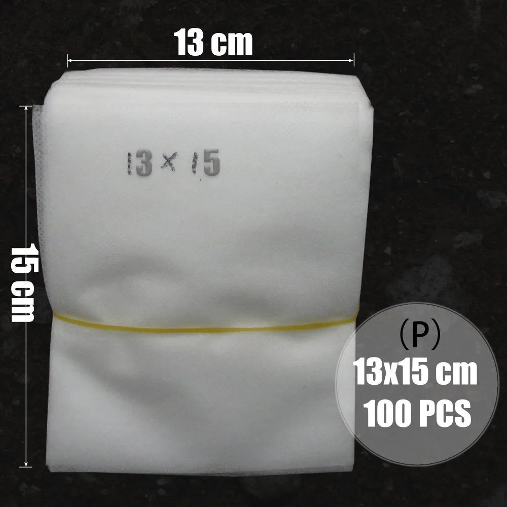 MUCIAKIE 100 шт Плоские тканевые мешки для выращивания растений биоразлагаемые мешки для выращивания экологически чистые вентилируемые мешки для защиты корней растений - Цвет: 13x15cm (Flat)