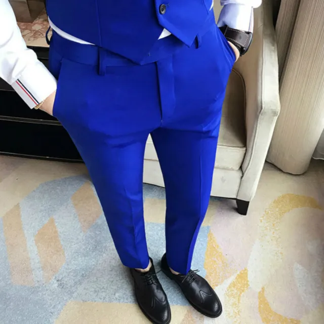 Luxury 4 color Royal blue dress suit pant men classic vintage business