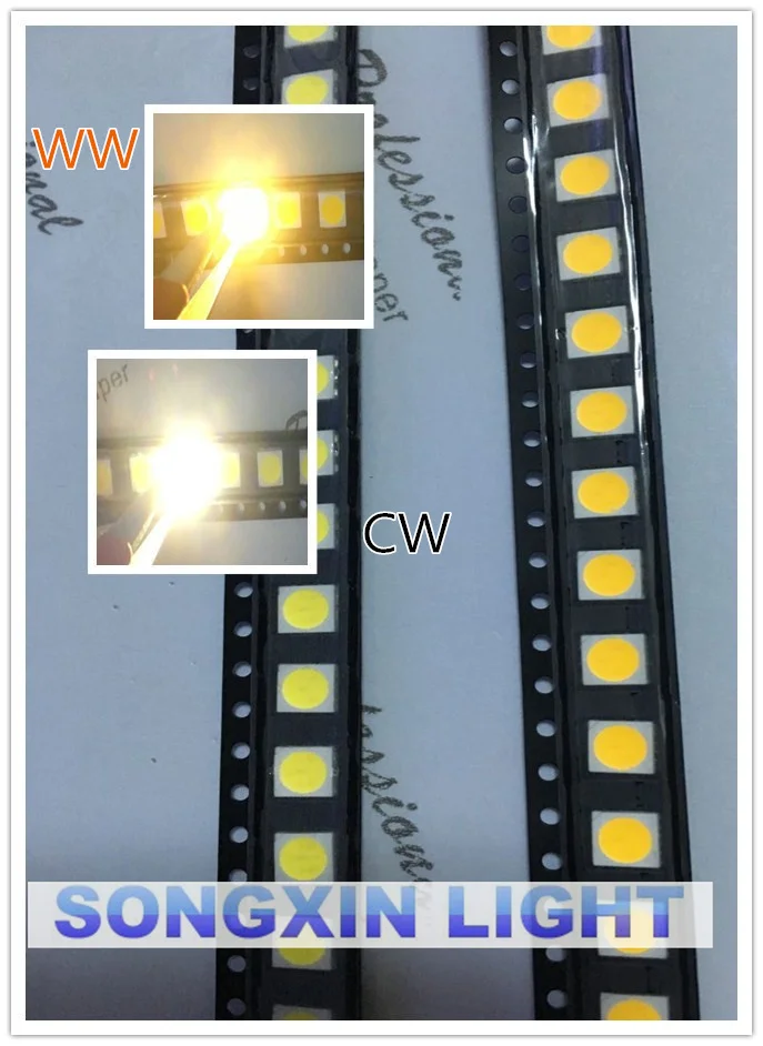 50 pcs SMD SMT 5050 12-15LM Super bright WHITE LED lamp Bulb GOOD QUALITY