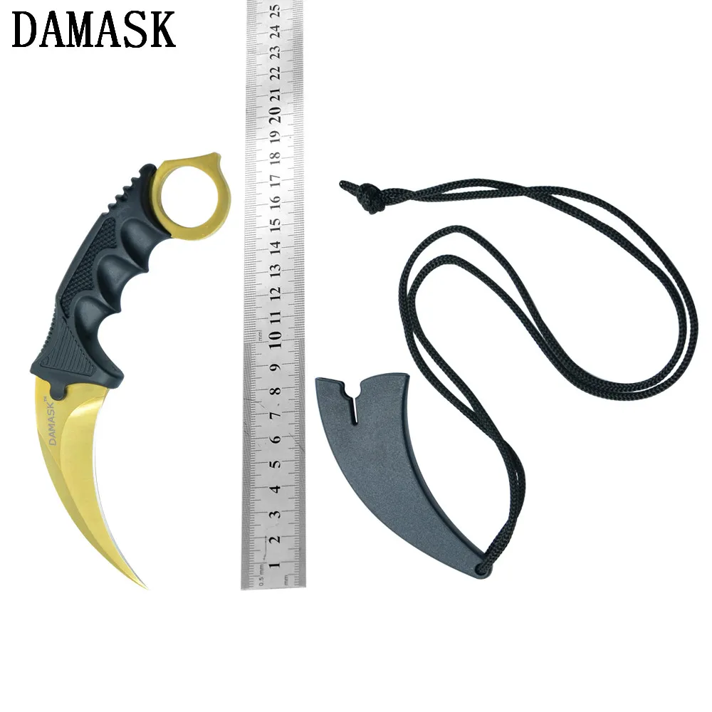 Дамасский нож CS GO Counter Strike Karambit Тактический коготь Походный инструмент для