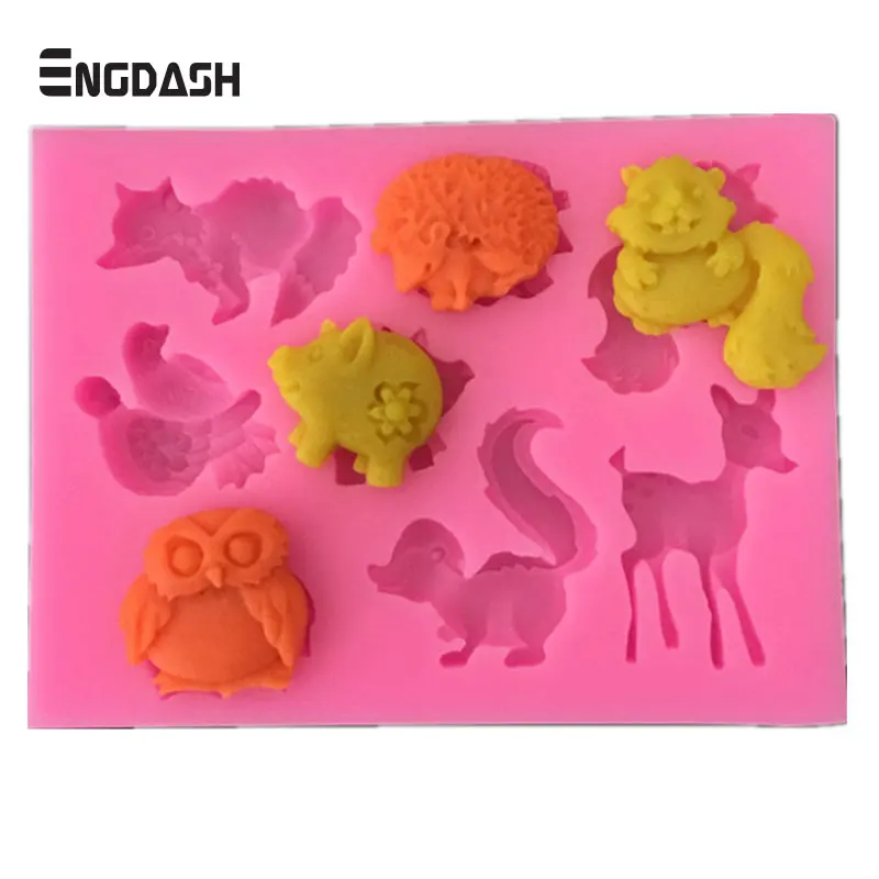 

ENGDASH 1pc Forest Animal Mould Silicone Molds Woodland Cake Decorative Mold Tools Cake Decorating Fondant Mold Pastry Tool
