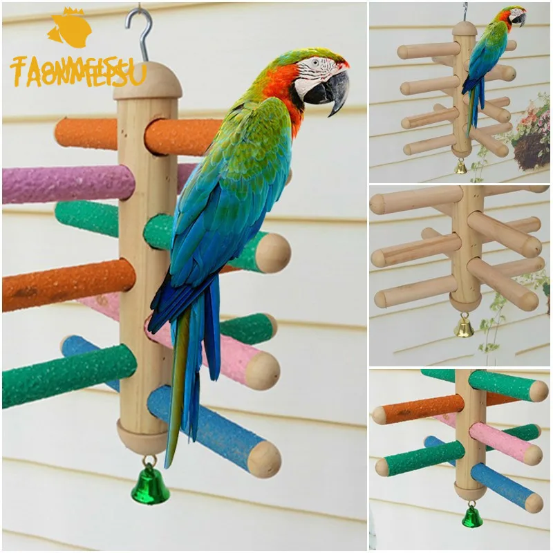 Bird Toy Parrot Revolving Ladder Parrot Climbing Swing Stand for
