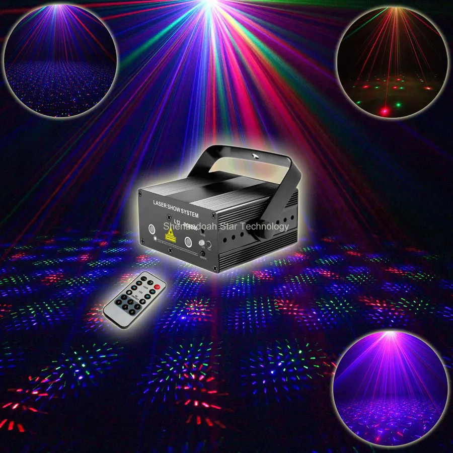 ESHINY Mini 2 Lens RGB Laser Full Stars Sky Patterns Projector Club