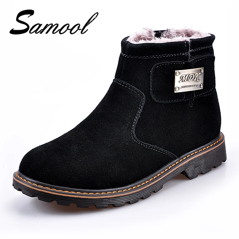 

SAMOOL 2018 New Men'S Waterproof Martin Boots Plus Cashmere Warm Trend Mens Boots Thick Fashion Males Winter Snow Shoes Lx5