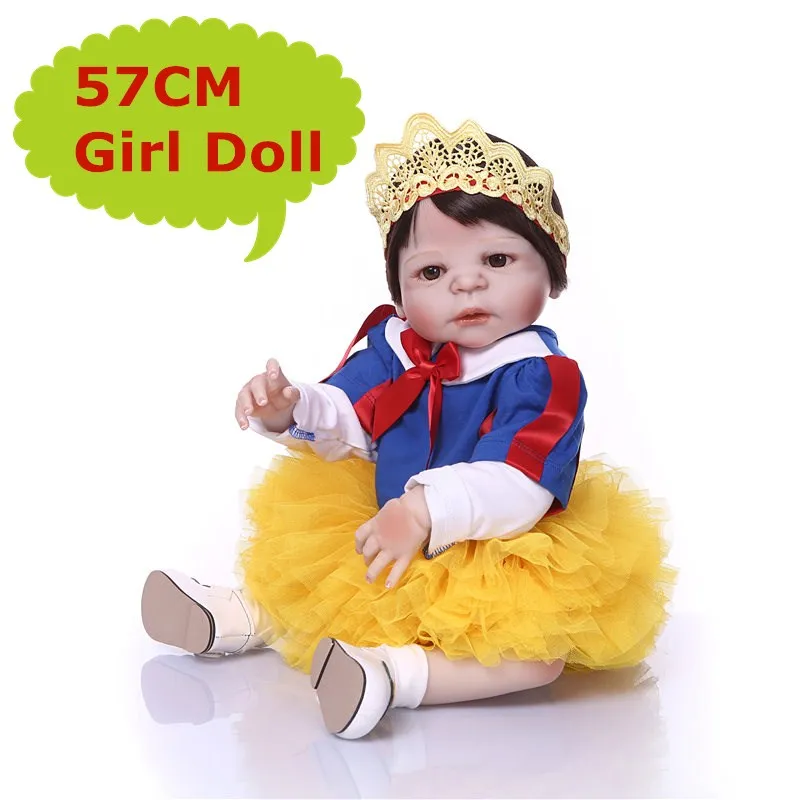 

NPK 22" girl doll reborn silicone vinyl children play house toys bebe gift boneca reborn silicone reborn baby bebe doll