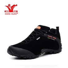 XIANGGUAN Man Hiking Shoes For Men Suede Athletic Trekking Boots Black Zapatillas Sports Climbing Shoe Outdoor Walking Sneakers