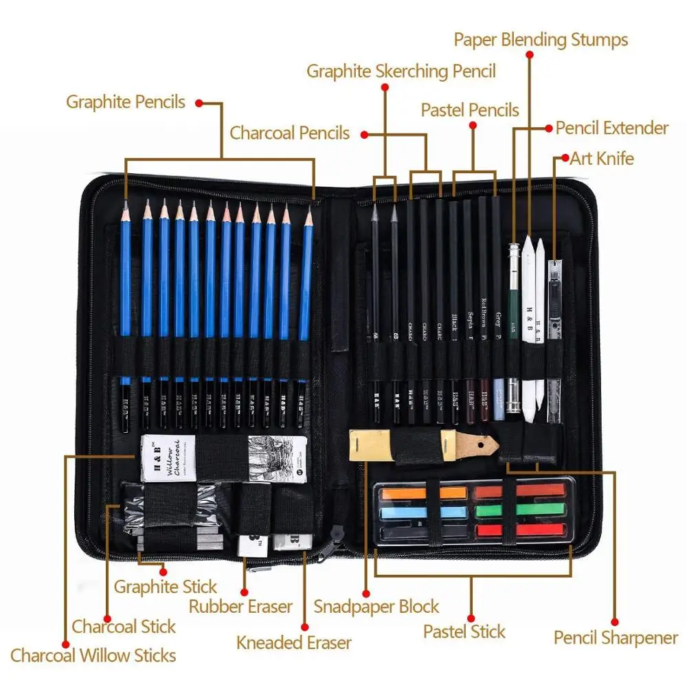 48 шт. карандаши для рисования Профессиональный набросок рисунок набор карандашей деревянный карандаш товары для рукоделия школьников