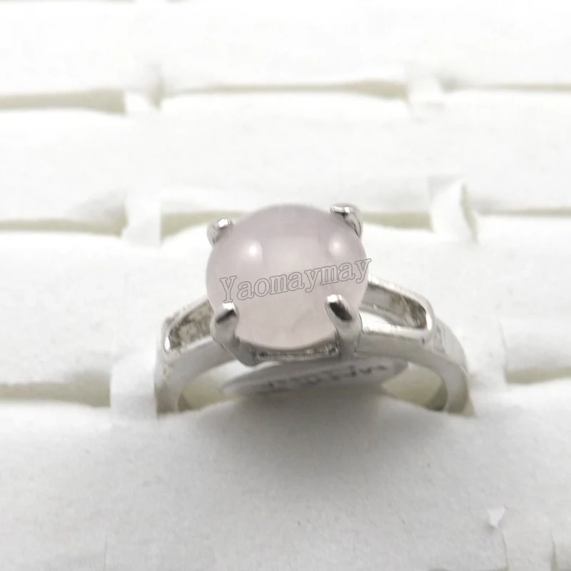 Fashion Natural Rose Quartz Crystal Rings Women's Jewelry 50pcs Wholesale 5