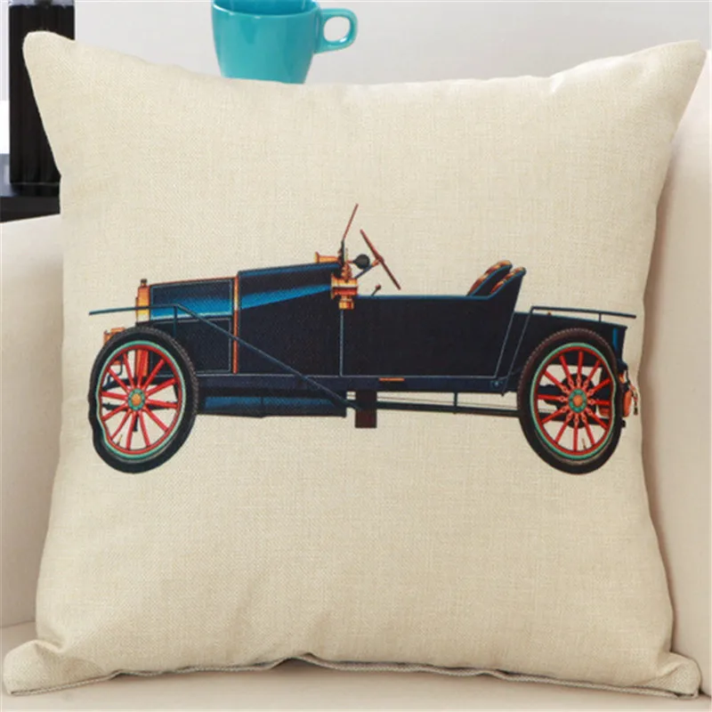 45x45cm Antique Car Vintage Vehicle Printed Cushion Cover Cotton Linen Home Chair Back Waist Sofa Seat Throw Pillowcase 45x45cm Antique Car Vintage Vehicle Printed Cushion Cover Cotton Linen Home Chair Back Waist Sofa Seat Throw Pillowcase