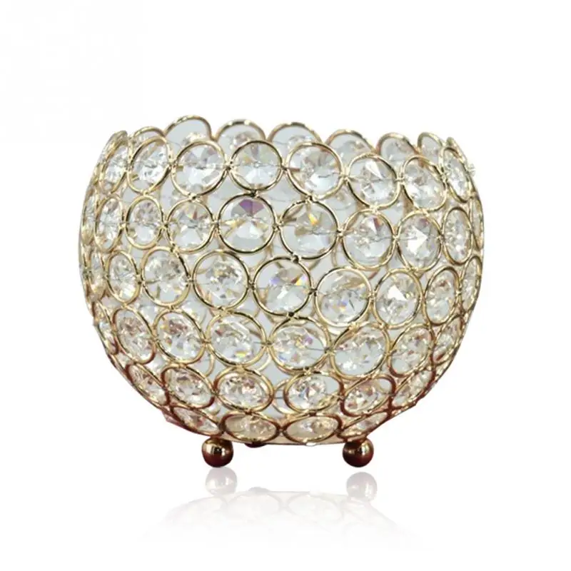 Gold Candle Holders Crystal Ball Candlestick Home Decor Crystal