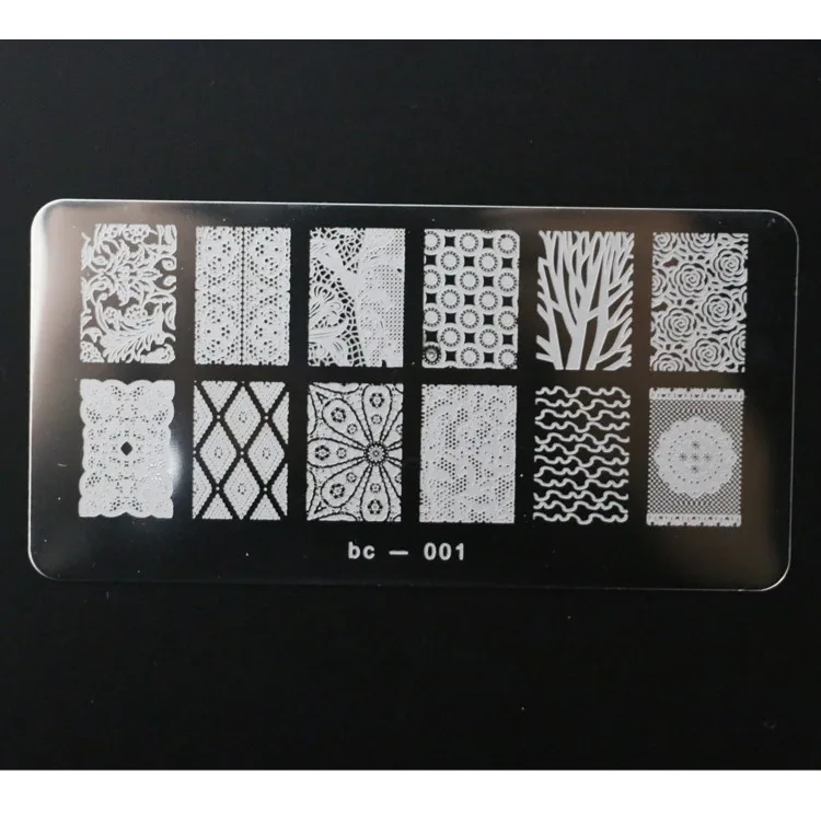 Все листья лес шаблон животных Деревья Дизайн ногтей штамп шаблон изображения пластины 6*12 см - Цвет: BC01