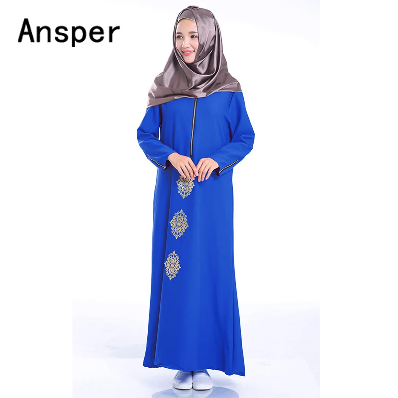 

Front Zip Loose Ferace Islamic Muslim Dresses for Women Long Dresses Malaysia Abayas In Dubai Turkish Ladies Clothing