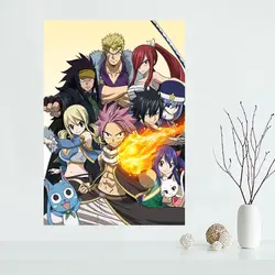 Мода на заказ Fairy Tail Японии аниме холст живопись плакат ткань шелк Ткань стены Книги по искусству плакат для Домашний Декор