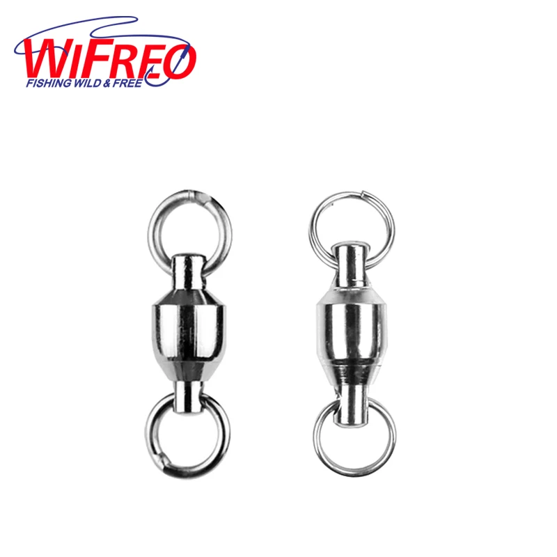

50pcs Strong Ball Bearing Swivels with Sold Rings / Split Ring Saltwater Fishing Connector Size 1 2 3 4 5 6 7 8 9 10 [ZH0002]