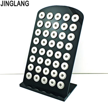 

JINGLANG Brand New Display Stands Fashion Black Acrylic Interchange 18mm Snap Button Jewelry Display Case Board