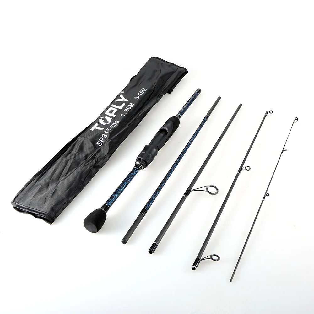 

5 Sections Fishing Rod Detachable Portable Lightweight Carbon Fiber Fishing Pole 5.9ft/1.8m with Rod Bag Carp Fishing Tackle