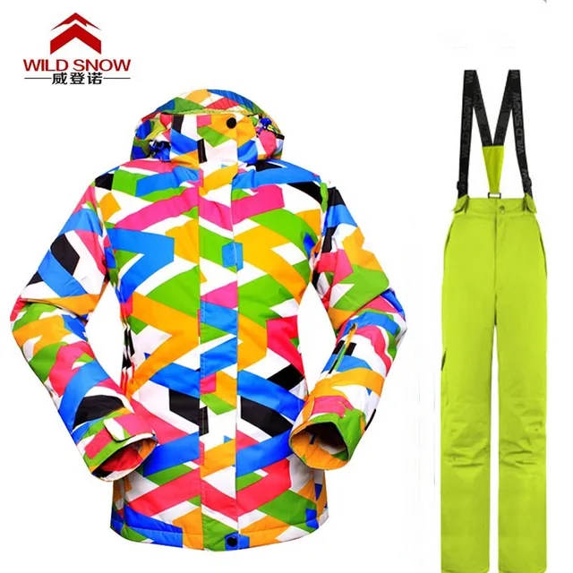 Cheap 2016 New Classic Wild snow Winter Sports Women's Ski suit Waterproof Skiing/snow/skate/hiking Ski Jacket Sets Pants PYS502