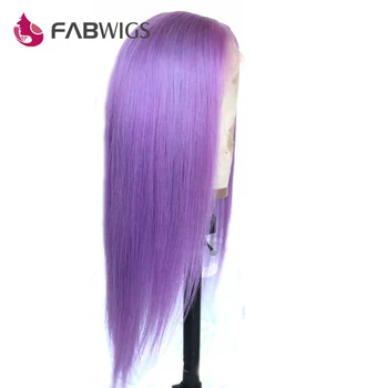 

Fabwigs Purple Lace Front Human Hair Wigs Pre Plucked Transparent Lace Front Wigs Brazilian Remy Lace Wigs Light Purple