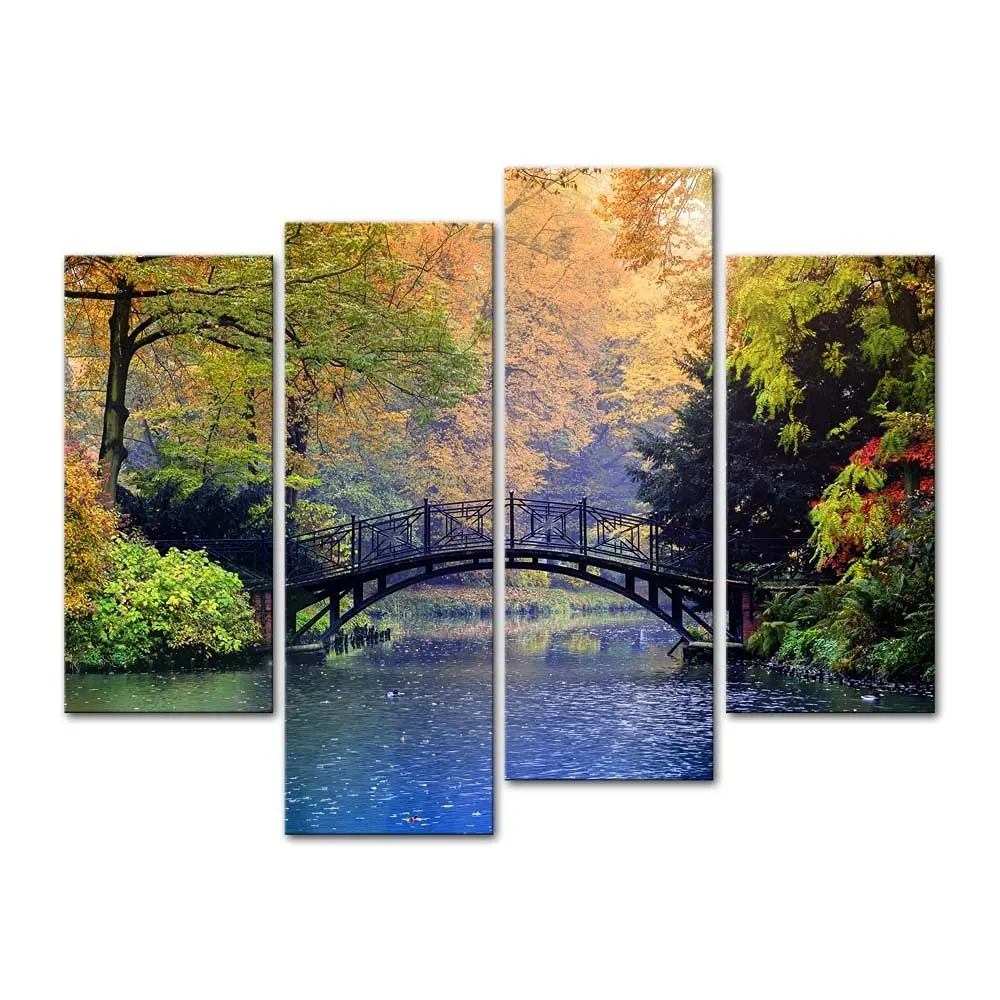 

4 Panels/Set Beautiful rural scenery HD Canvas Print Painting Artwork Gift Wall Art Picture.decorative painting/XJ-12Y-62