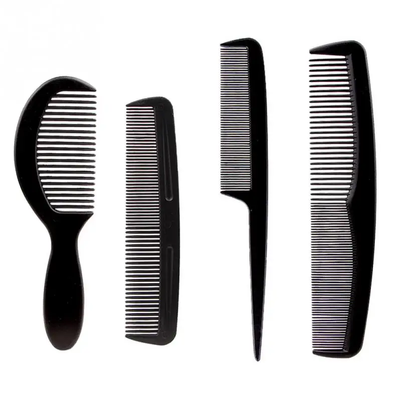 4 шт./компл. парикмахерские приспособления комплект Антистатическая черная расческа для волос пластиковая парикмахерская расческа инструмент для укладки волос