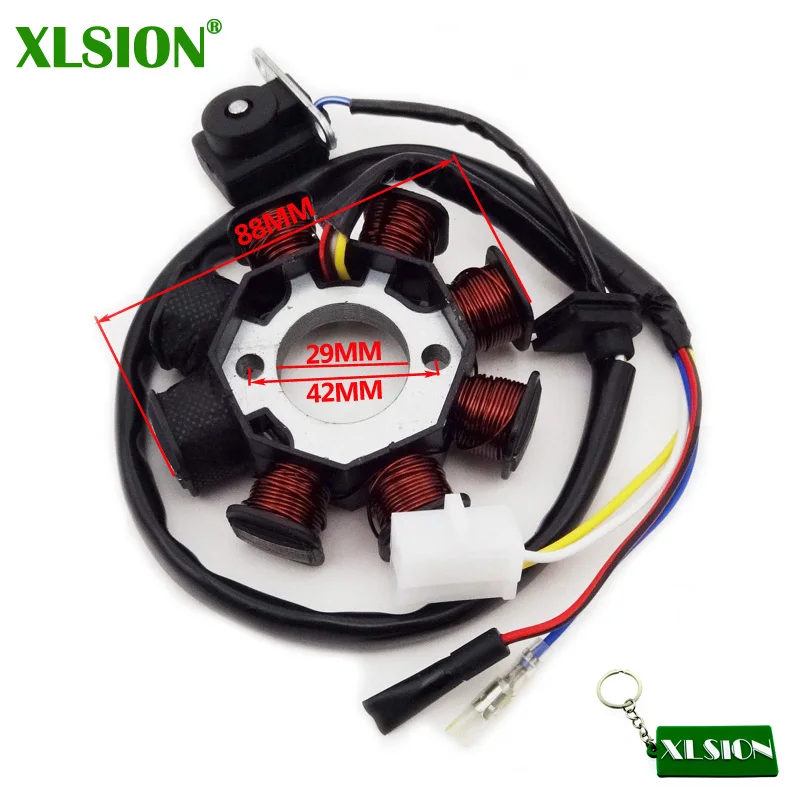 XLSION 8 Катушек статора Магнето для GY6 49cc 50cc двигатель Sunl Roketa Vespa Jonway Znen Jmstar Kazuma