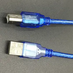 Новый USB 2,0 Удлинительный кабель печати OHFC Медь 30 см 1,5 M 3 м 5 м 10 м прозрачный синий оптовая продажа Расширенный USB кабель для принтера HDD