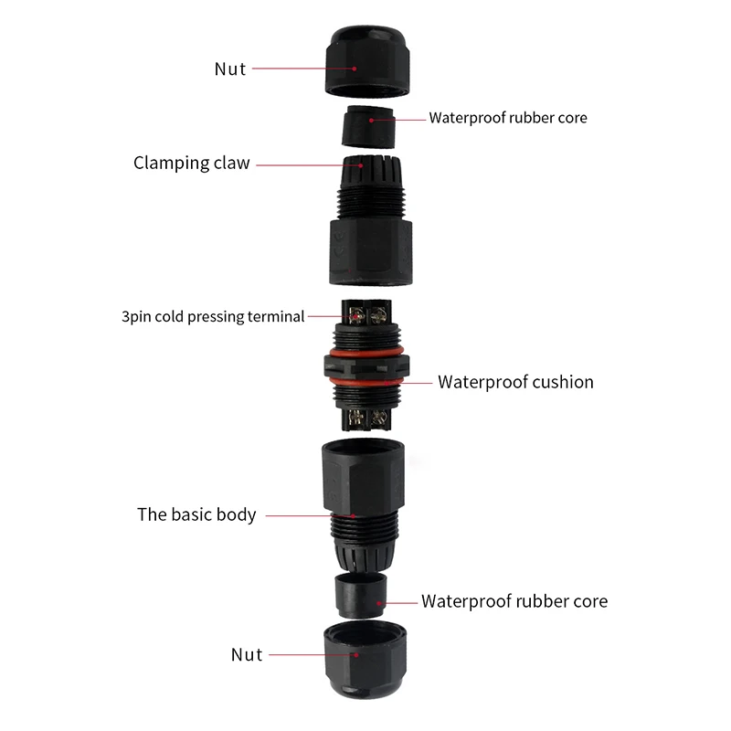IP68 водонепроницаемый разъем 2 Pin 3 Pin Электрический терминальный адаптер провод винт соединителя и паяльный штифт разъем для Светодиодный свет