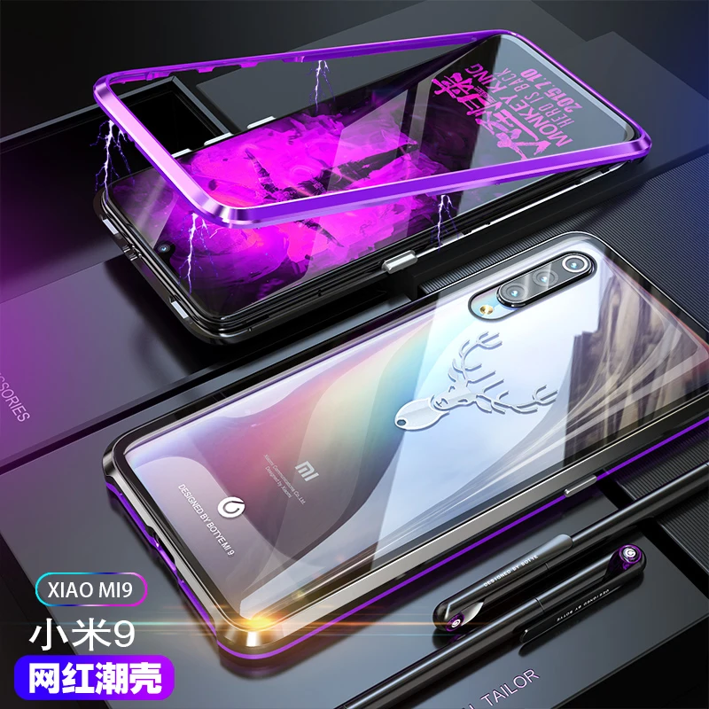 Magnetic Metal Bumper Case Xiaomi Mi9 Case Xiaomi Mi 9 se Transparent Clear Glass Back Cover For Xiami Xiaomi Mi 9 Cases Armor