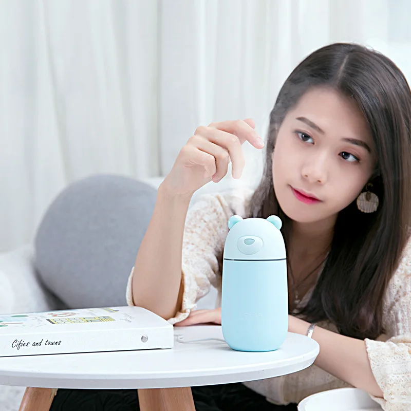 

Best Present 300ML USB Air Humidifier Ultrasonic Cool-Mist Adorable Pet Mini Humidifier With LED Light and Fan for home